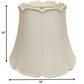 HomeRoots 16" Empire Slanted Cylinder Scroll Edge Silk Lampshade in White Finish