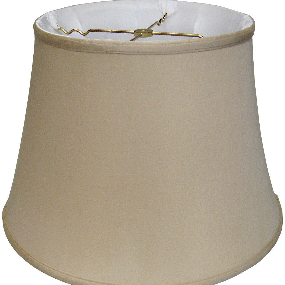 HomeRoots 16" Greige Sloped Euro Bell Pongee Shantung Lampshade