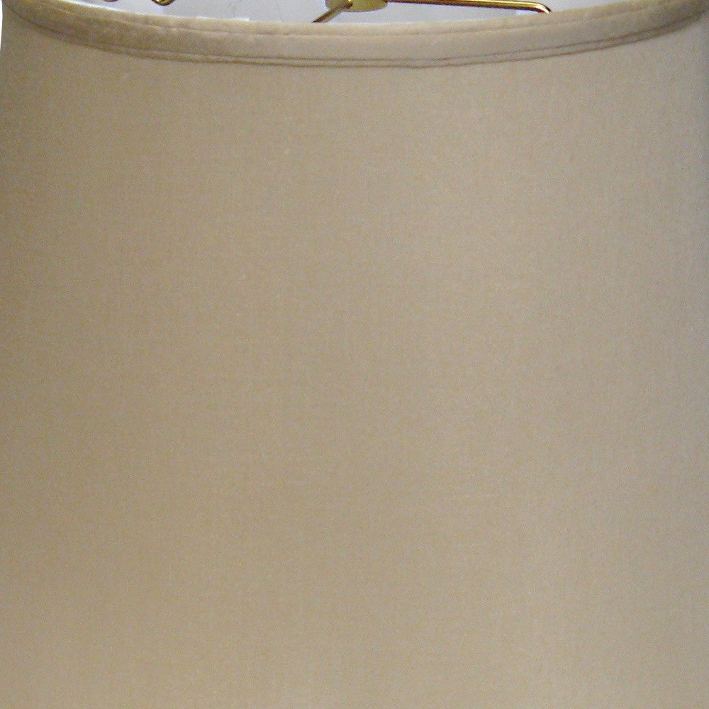 HomeRoots 16" Greige Sloped Euro Bell Pongee Shantung Lampshade