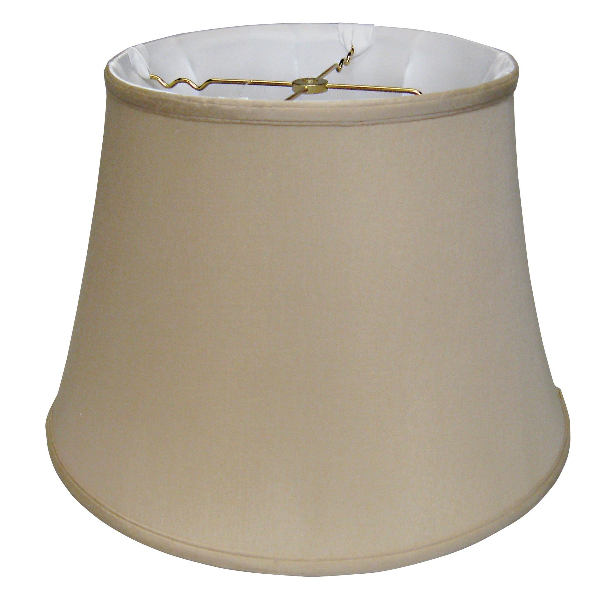 HomeRoots 16" Greige Sloped Euro Bell Pongee Shantung Lampshade