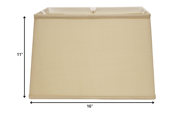 HomeRoots 16" Inherent Throwback Rectangle Pongee Silk Lampshade