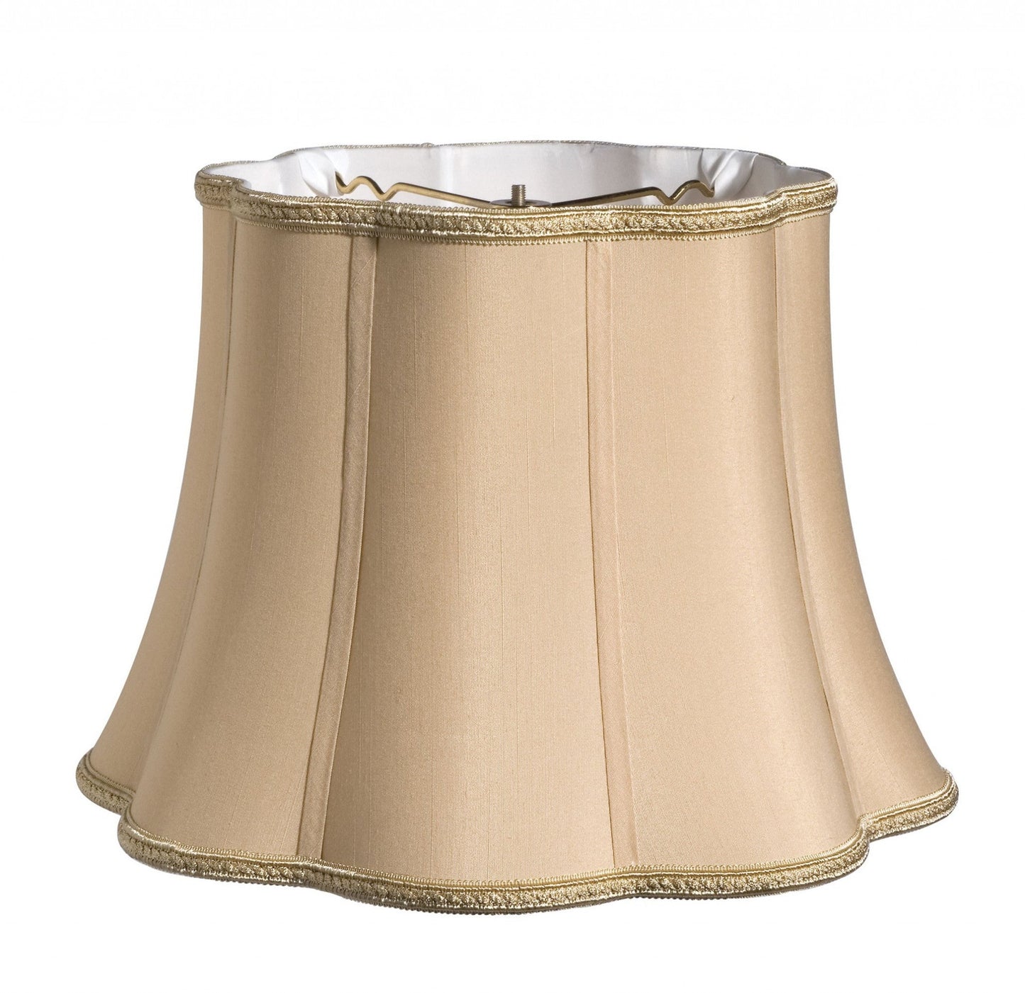 HomeRoots 16" Melon Scallop Paperback Shantung Lampshade in Vintage Gold Finish