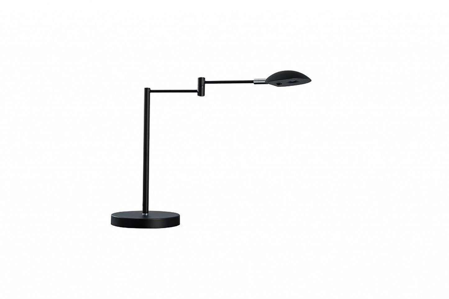 HomeRoots 16" Metal Desk Table Lamp With Dome Shade in Black Finish