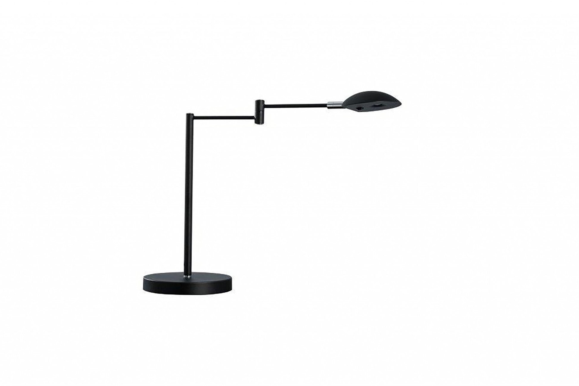 HomeRoots 16" Metal Desk Table Lamp With Dome Shade in Black Finish