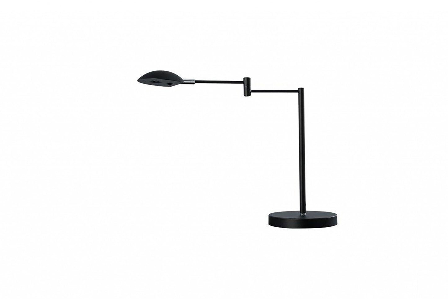 HomeRoots 16" Metal Desk Table Lamp With Dome Shade in Black Finish