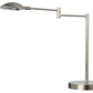 HomeRoots 16" Metal Desk Table Lamp With Dome Shade in Silver Finish