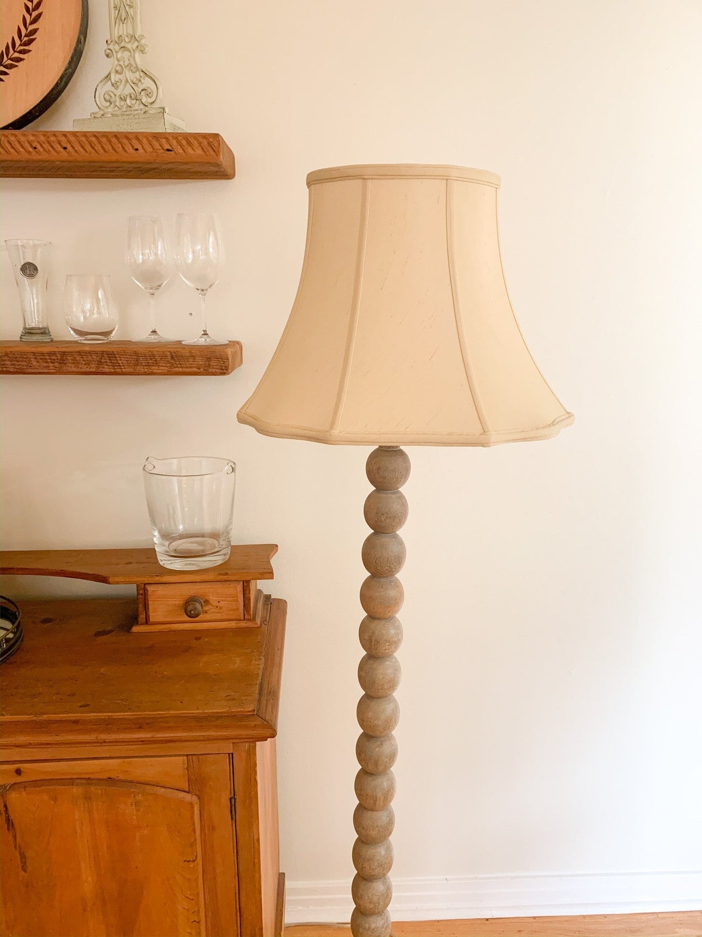 HomeRoots 16" Octagon Monay Shantung Lampshade in Antique White Finish
