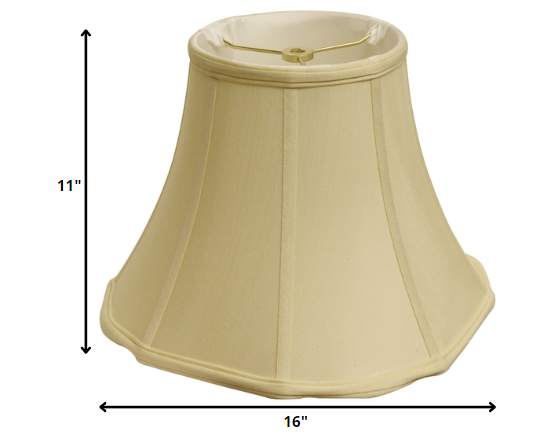 HomeRoots 16" Octagon Monay Shantung Lampshade in Antique White Finish