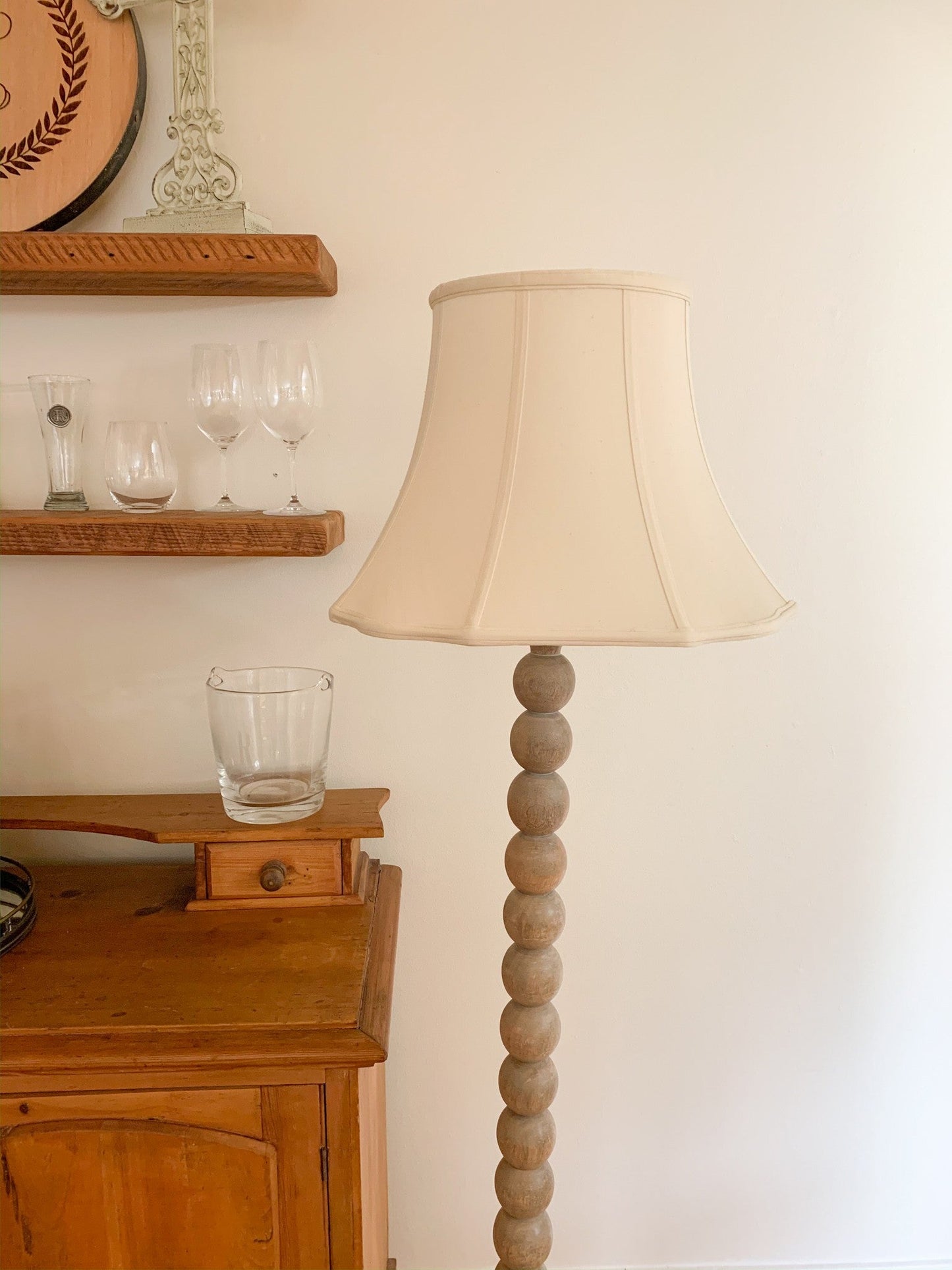 HomeRoots 16" Octagon Monay Shantung Lampshade in Ivory Finish