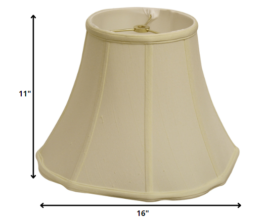 HomeRoots 16" Octagon Monay Shantung Lampshade in Ivory Finish