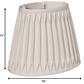 HomeRoots 16" Oval Smocked Pleat Paperback Shantung Lampshade in Cream Finish