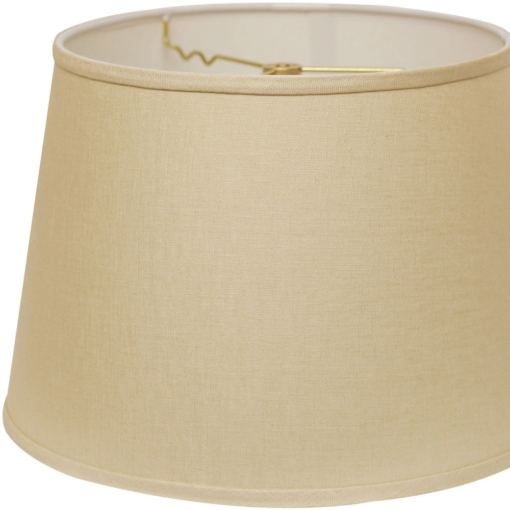 HomeRoots 16" Parchment Rounded Empire Slanted Linen Lampshade in Beige Finish