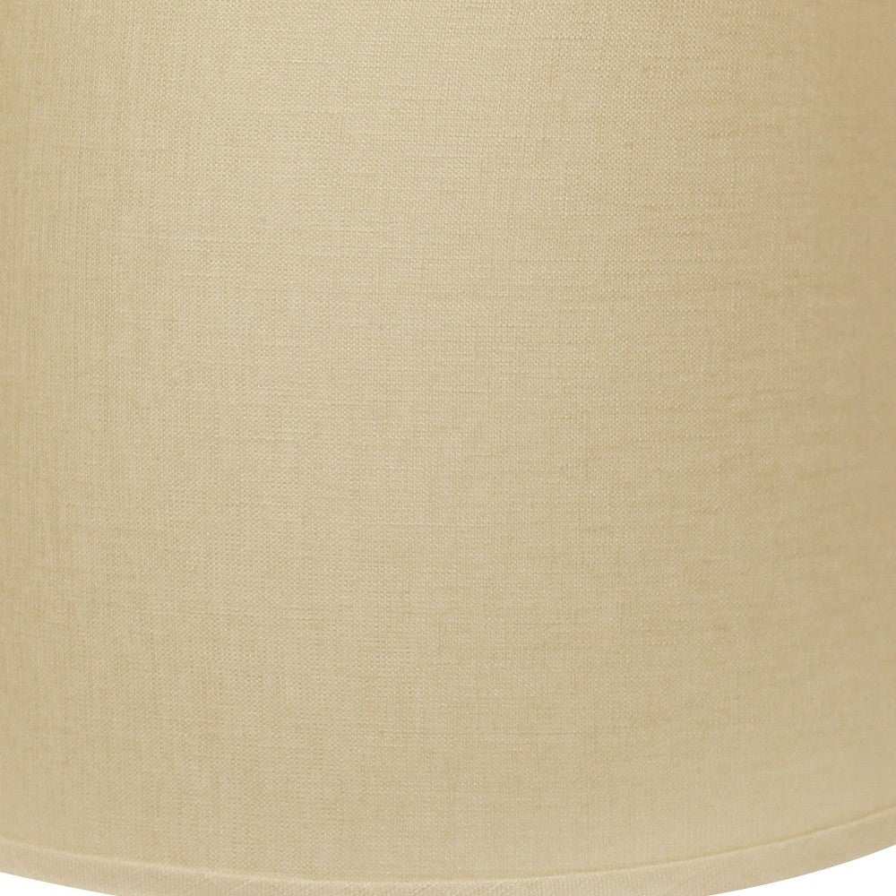 HomeRoots 16" Parchment Rounded Empire Slanted Linen Lampshade in Beige Finish