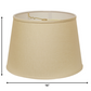 HomeRoots 16" Parchment Rounded Empire Slanted Linen Lampshade in Beige Finish