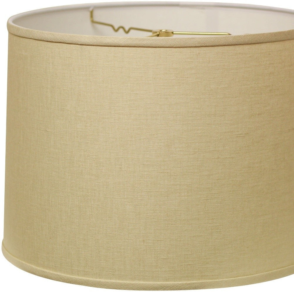 HomeRoots 16" Parchment Throwback Drum Linen Lampshade in Beige Finish