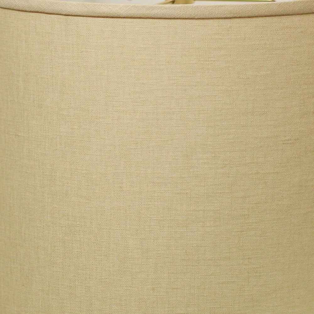 HomeRoots 16" Parchment Throwback Drum Linen Lampshade in Beige Finish