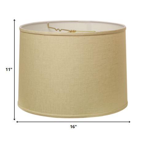 HomeRoots 16" Parchment Throwback Drum Linen Lampshade in Beige Finish