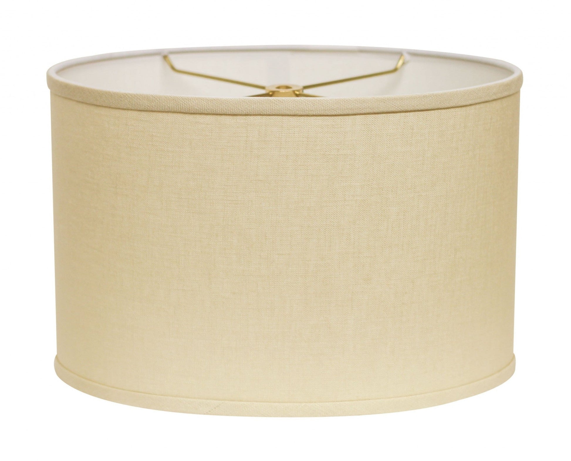 HomeRoots 16" Parchment Throwback Oval Linen Lampshade in Beige Finish
