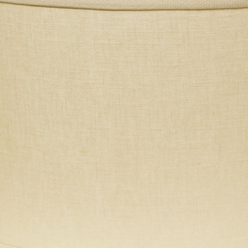 HomeRoots 16" Parchment Throwback Oval Linen Lampshade in Beige Finish