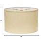 HomeRoots 16" Parchment Throwback Oval Linen Lampshade in Beige Finish
