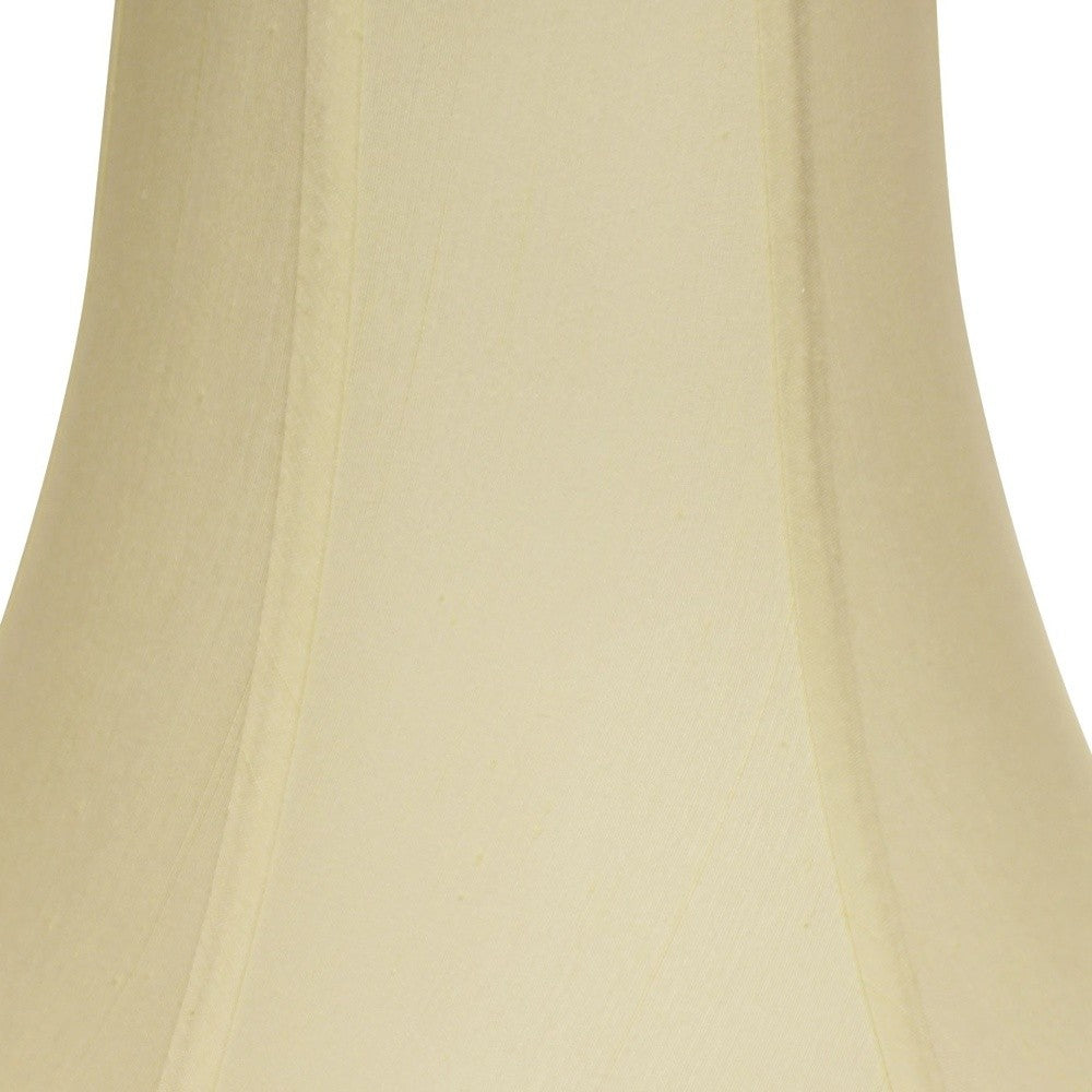 HomeRoots 16" Premium Bell Monay Shantung Lampshade in Ivory Finish