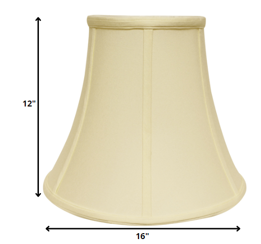 HomeRoots 16" Premium Bell No Slub Lampshade in Ivory Finish