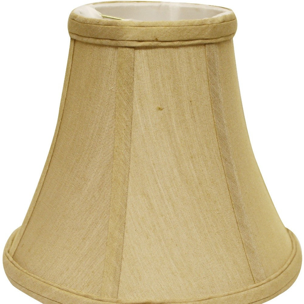 HomeRoots 16" Premium Bell No Slub Lampshade in Pale Brown Finish