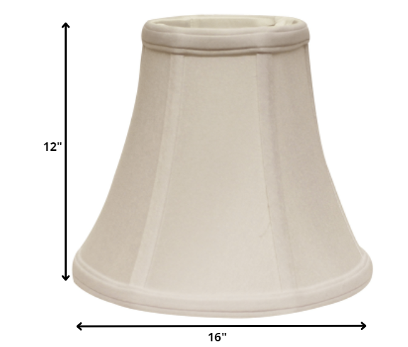 HomeRoots 16" Premium Bell No Slub Lampshade in Snow Finish