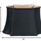 HomeRoots 16" Premium Oblong Shantung Lampshade in Black Finish With Bronze Lining