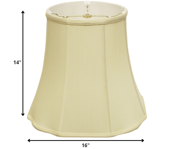 HomeRoots 16" Premium Octagon Monay Shantung Lampshade in Antique White Finish