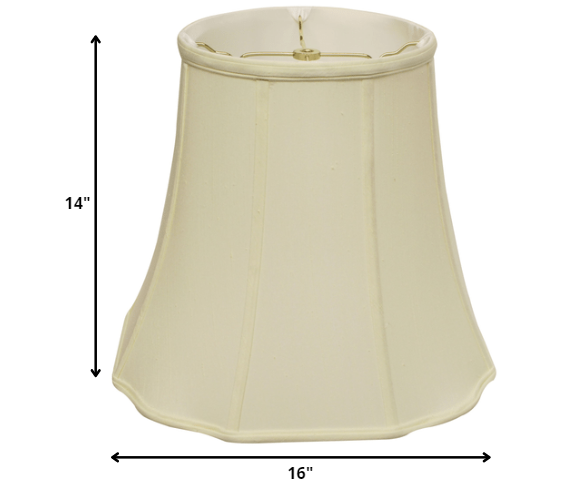 HomeRoots 16" Premium Octagon Monay Shantung Lampshade in Ivory Finish