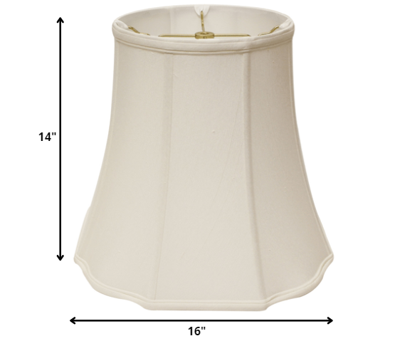 HomeRoots 16" Premium Octagon Monay Shantung Lampshade in White Finish