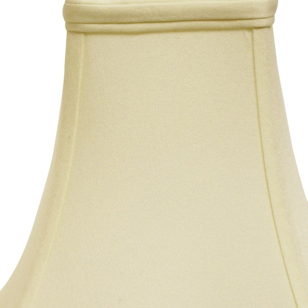HomeRoots 16" Premium Square No Slub Lampshade in Ivory Finish