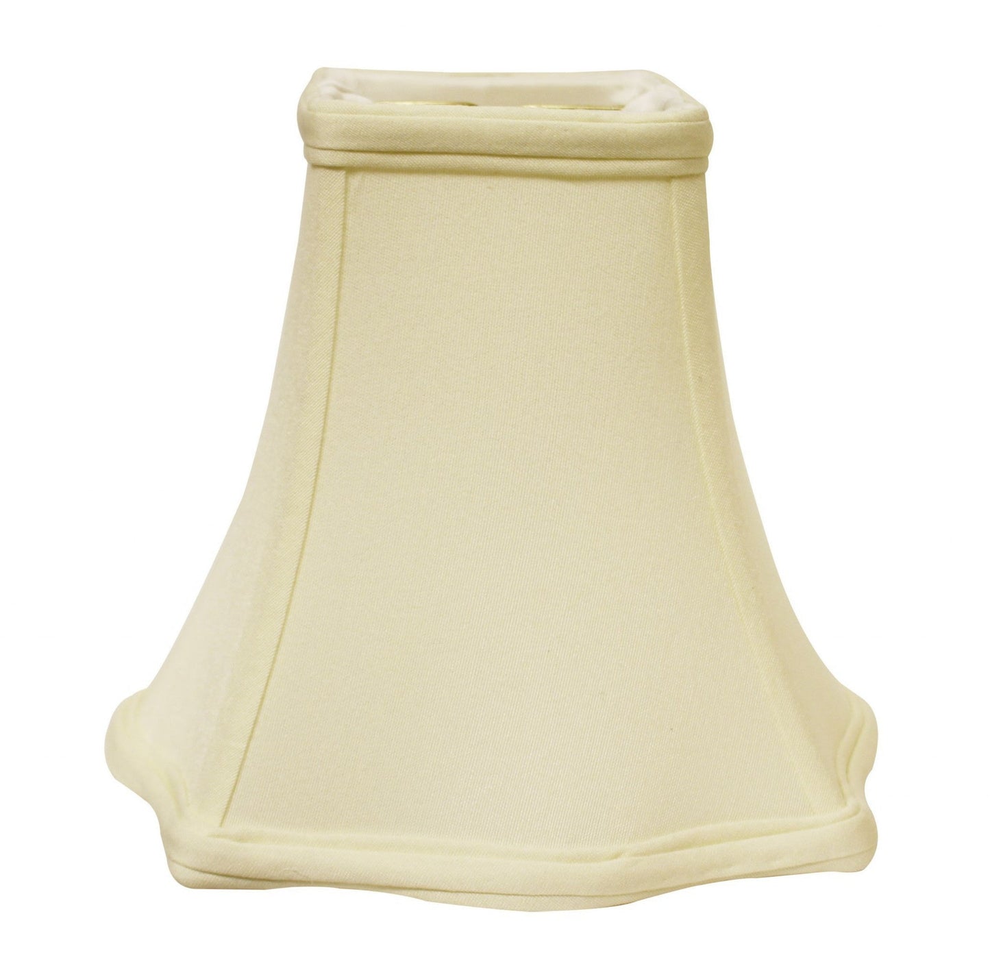 HomeRoots 16" Premium Square No Slub Lampshade in Ivory Finish