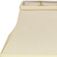 HomeRoots 16" Rectangle Bell No Slub Lampshade in Ivory Finish