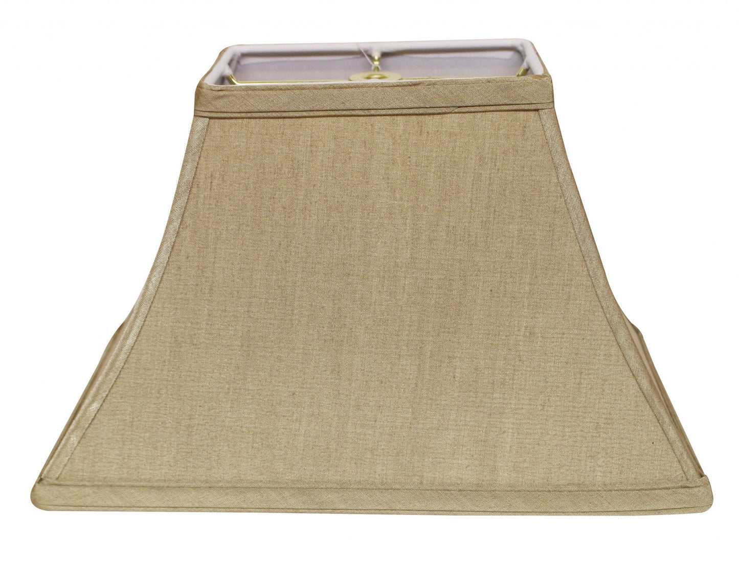 HomeRoots 16" Rectangle Bell No Slub Lampshade in Pale Brown Finish