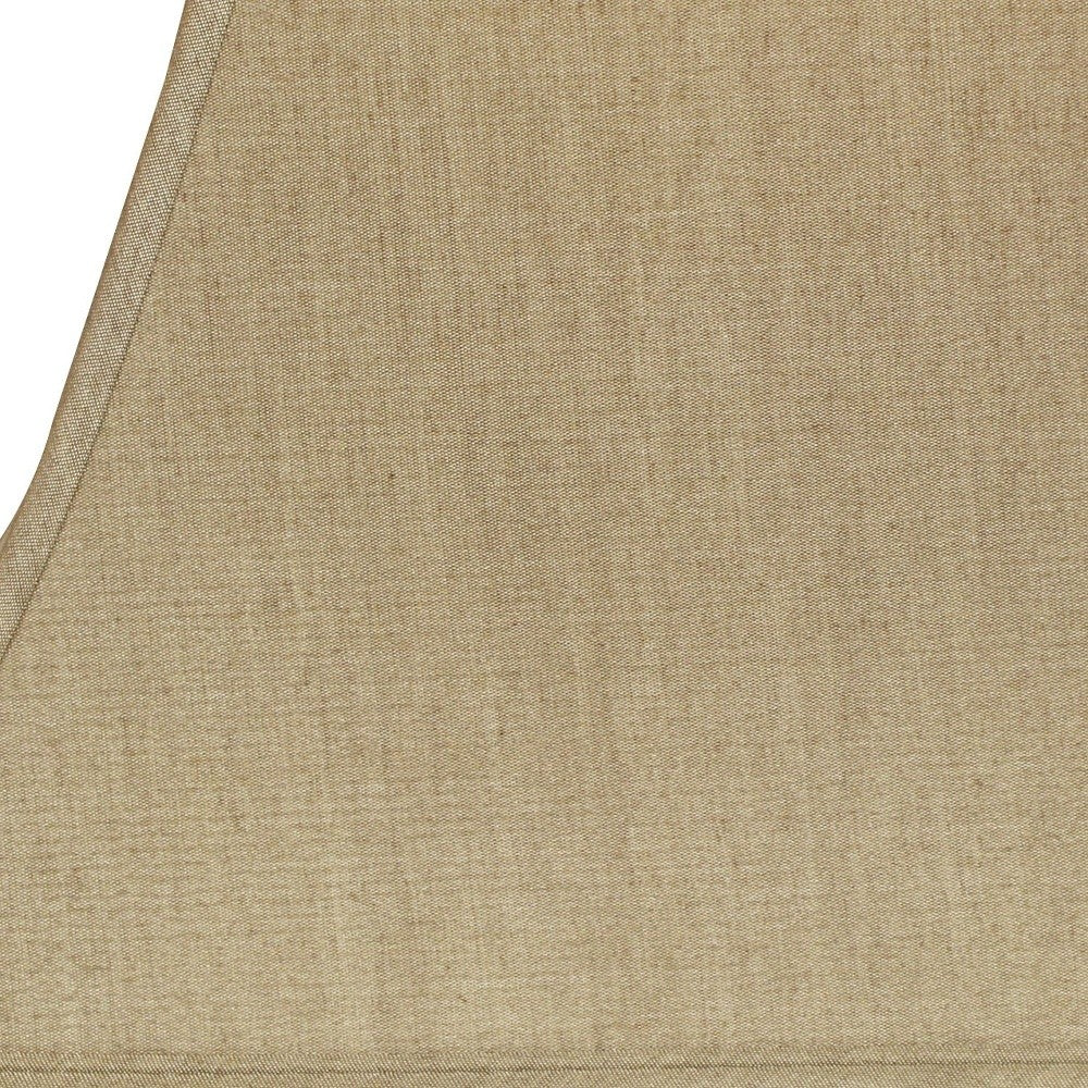 HomeRoots 16" Rectangle Bell No Slub Lampshade in Pale Brown Finish