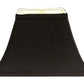 HomeRoots 16" Rectangle Bell Shantung Lampshade in Black Finish with White Lining