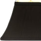HomeRoots 16" Rectangle Bell Shantung Lampshade in Black Finish with White Lining