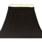 HomeRoots 16" Rectangle Bell Shantung Lampshade in Black Finish with White Lining