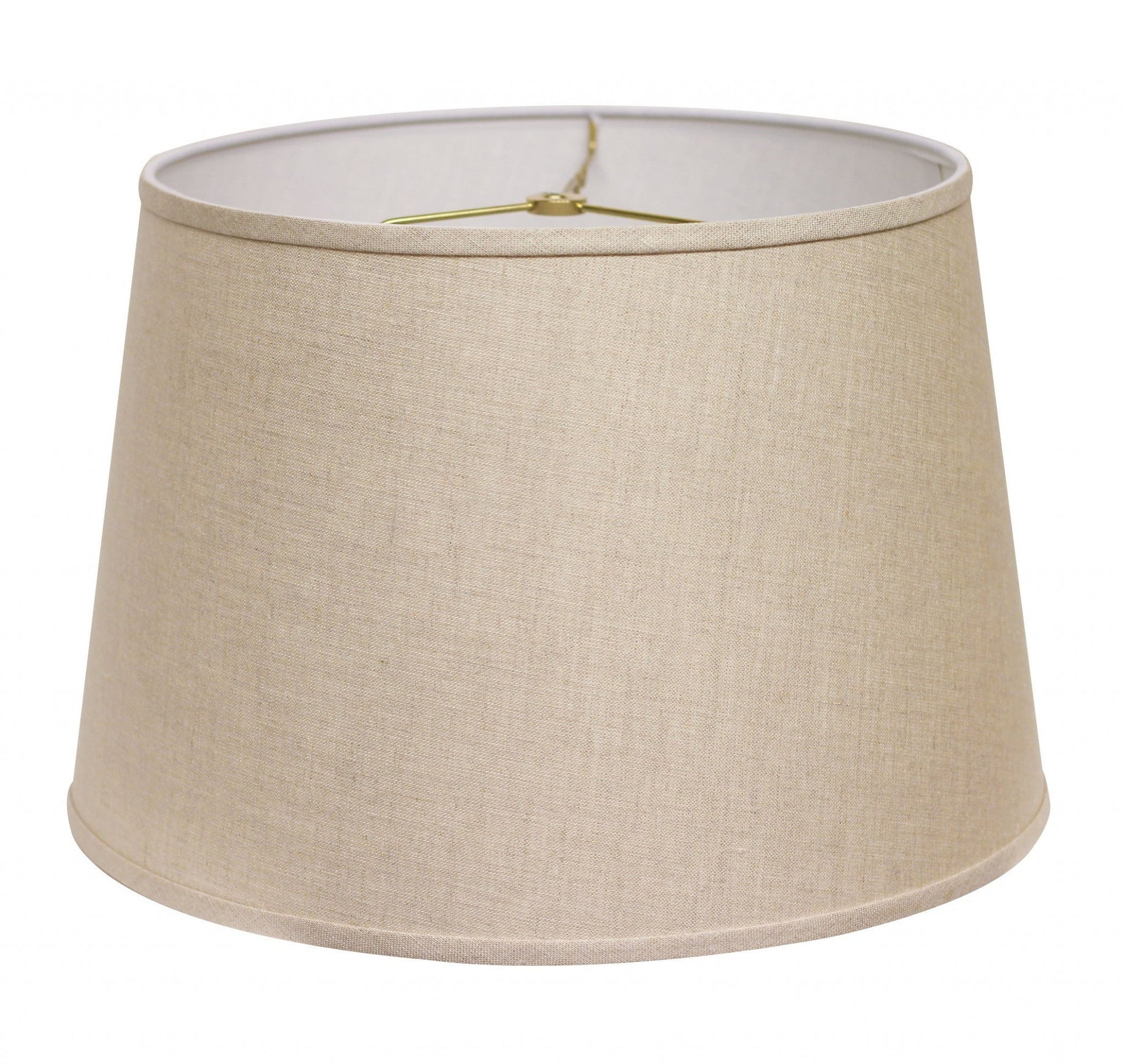 HomeRoots 16" Rounded Empire Slanted Linen Lampshade in Dark Wheat Finish