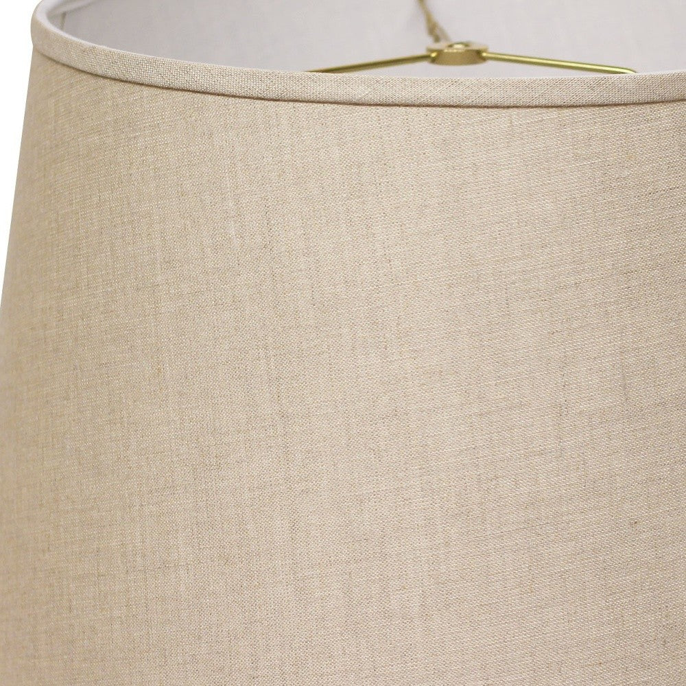 HomeRoots 16" Rounded Empire Slanted Linen Lampshade in Dark Wheat Finish