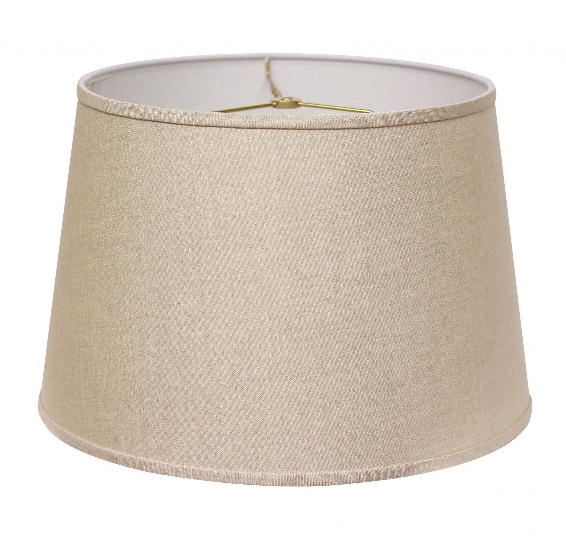 HomeRoots 16" Rounded Empire Slanted Linen Lampshade in Dark Wheat Finish