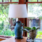 HomeRoots 16" Rounded Empire Slanted Linen Lampshade in White Finish