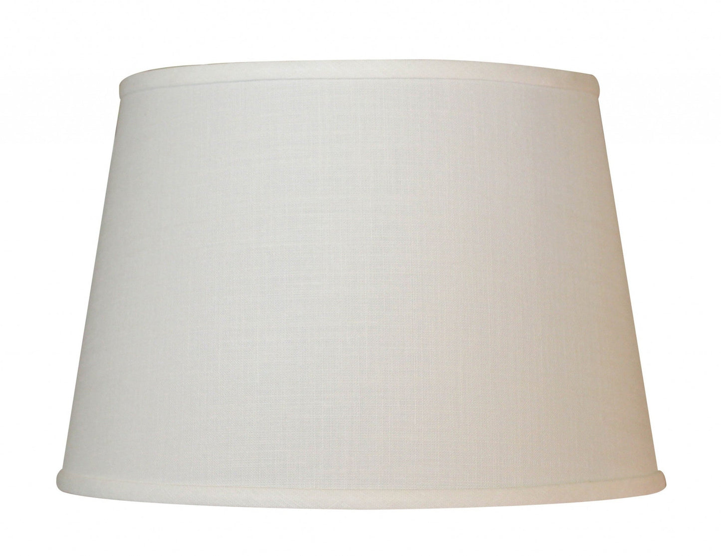 HomeRoots 16" Rounded Empire Slanted Linen Lampshade in White Finish