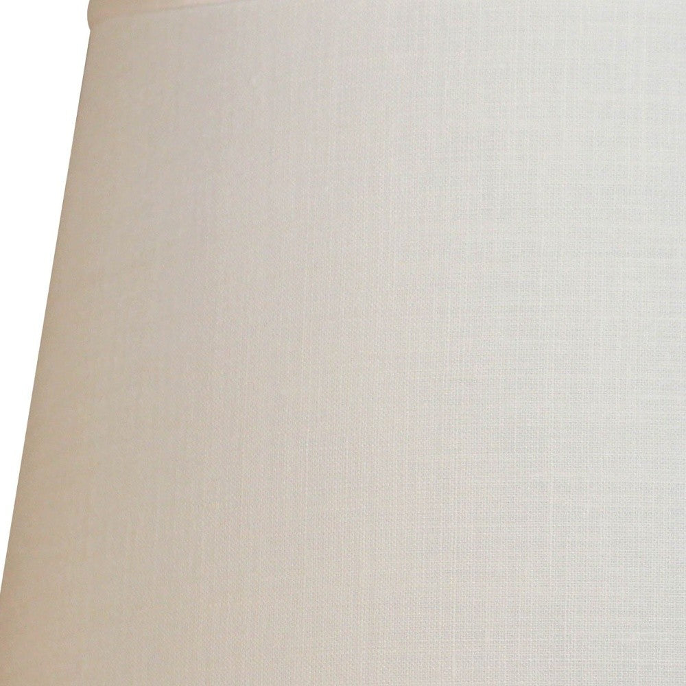 HomeRoots 16" Rounded Empire Slanted Linen Lampshade in White Finish