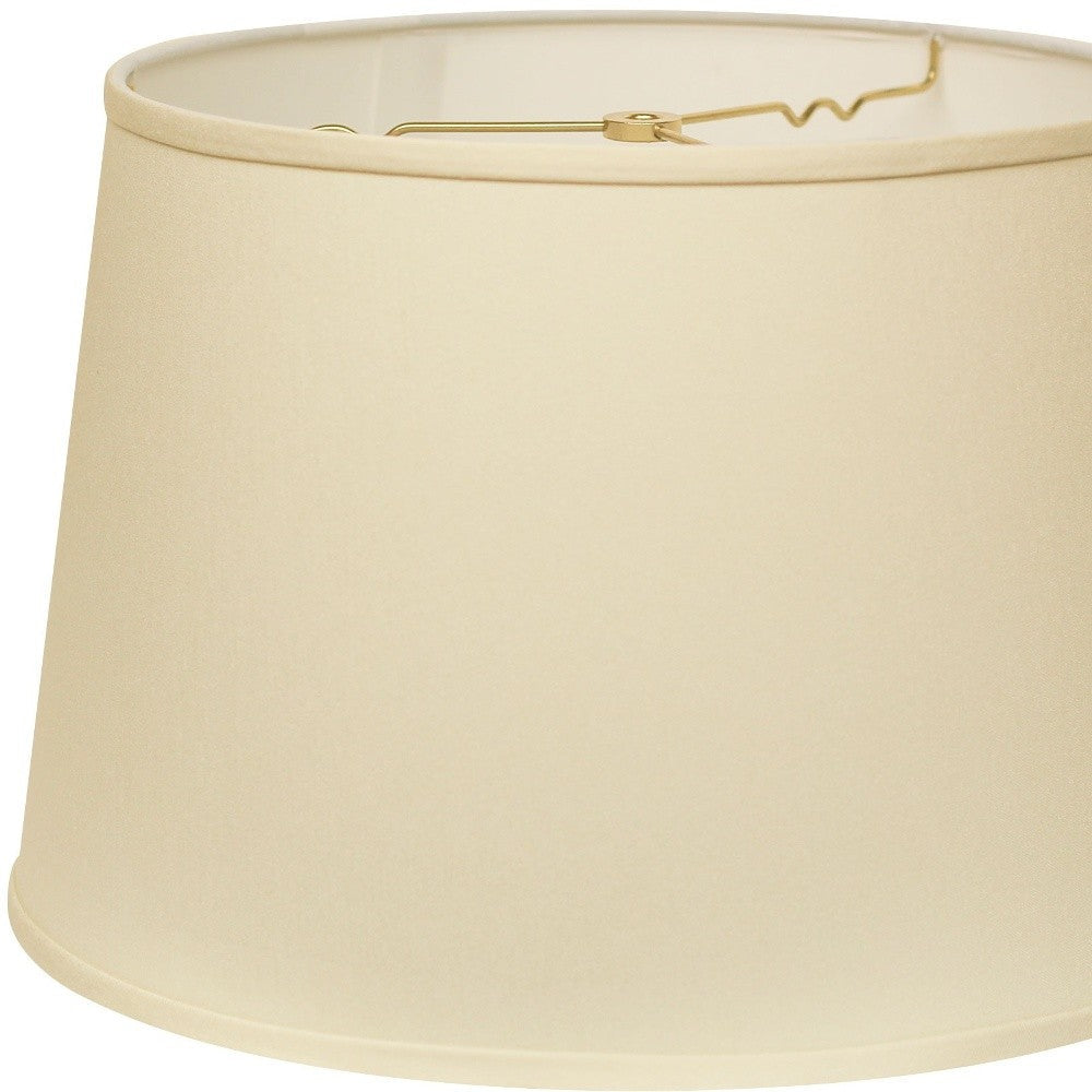 HomeRoots 16" Rounded Empire Slanted No Slub Lampshade in Ivory Finish