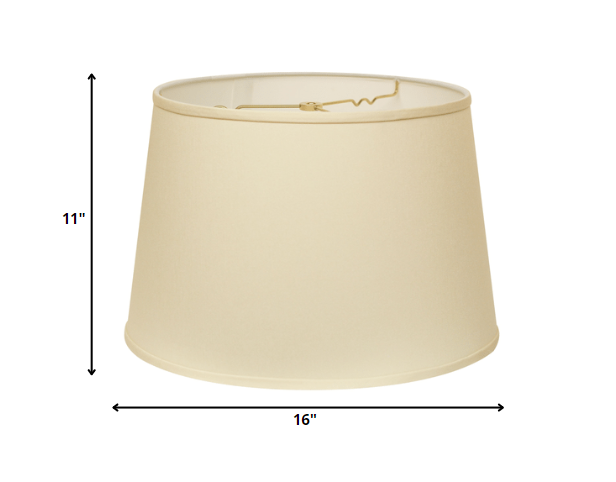 HomeRoots 16" Rounded Empire Slanted No Slub Lampshade in Ivory Finish