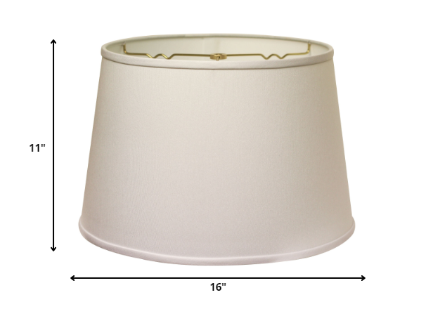 HomeRoots 16" Rounded Empire Slanted No Slub Lampshade in White Finish