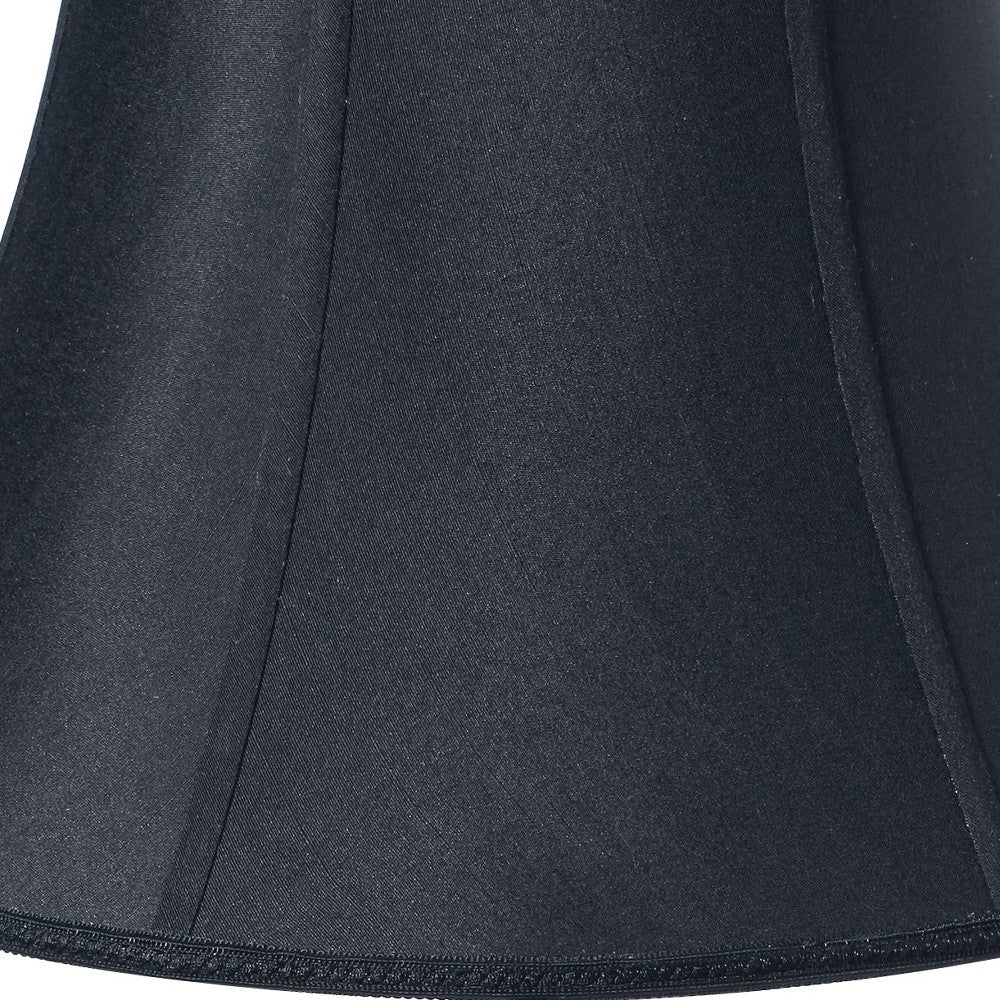 HomeRoots 16" Slanted Bell Paperback Shantung Lampshade in Black Finish